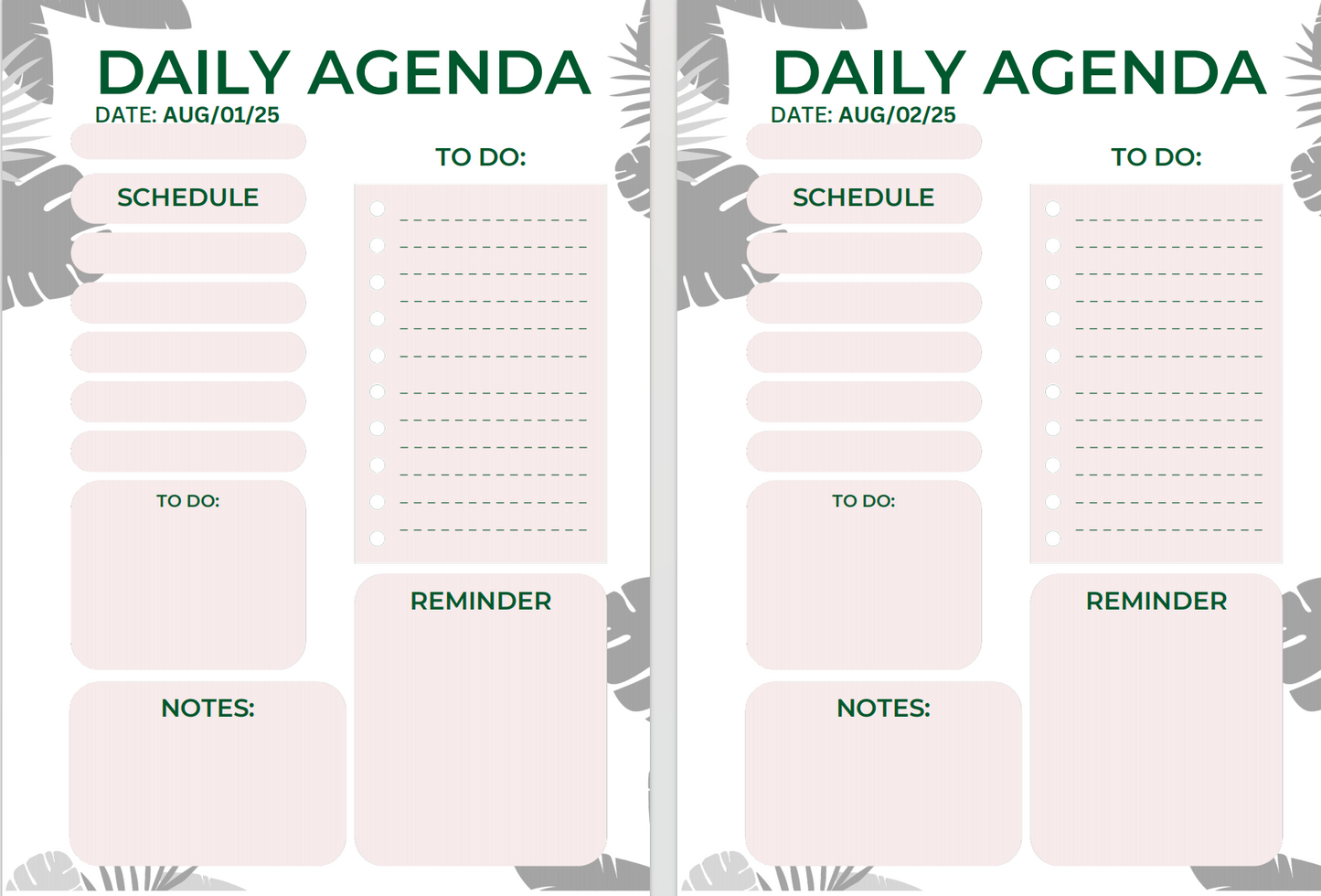 Daily Planner for 2025