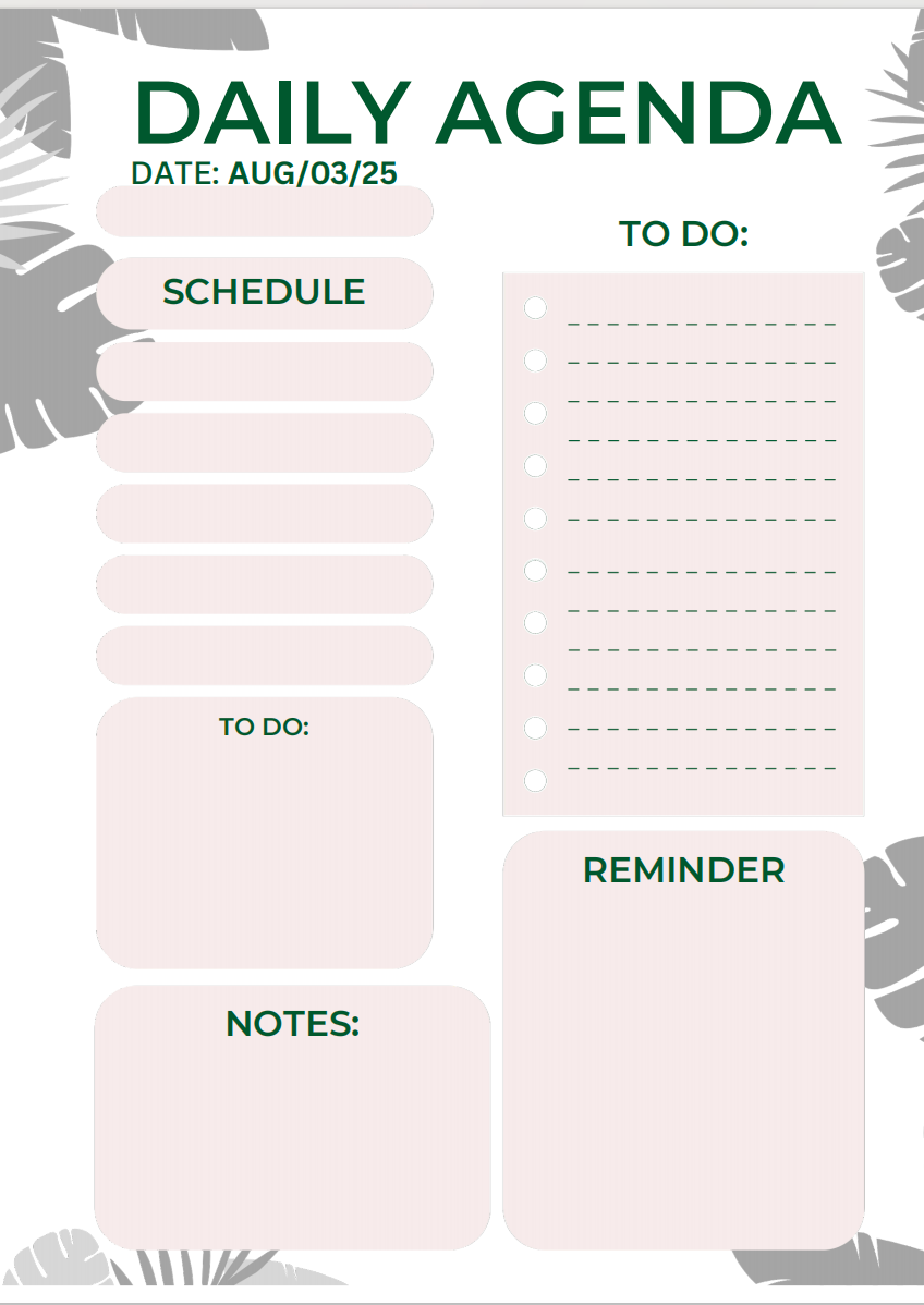 Daily Planner for 2025